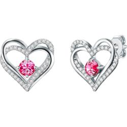 Rafaela Donata Kolczyki sztyfty z kryształkami Swa Serce srebro wysokiej próby zdobiony kryształkami Swarovski® srebrny 1 ct Damski