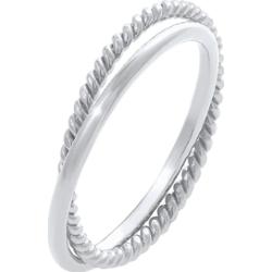 Elli Klasyczny filigranowy zakręcony Twisted Trend w srebrze próby 925 Sterling Silver Pierścionki 1 ct Damski