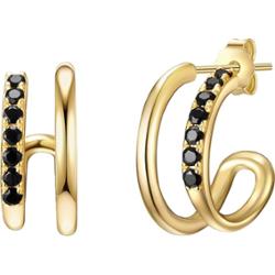 Glanzstücke München Srebrne kolczyki kreole srebro wysokiej próby Cyrkonia żółte złoto Kolczyki 1 ct Damski