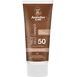 Australian Gold SPF 50 Faces met Self Tanner- chronny krem do twarzy z bronzerem Podkłady 88 ml
