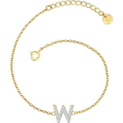 Glanzstücke München Bransoletka Litera R z Srebro wysokiej próby w Żółte złoto Bransoletki 1 ct Damski