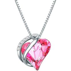 Rafaela Donata Naszyjnik srebrny Serce srebro wysokiej próby zdobiony kryształkami Swarovski® srebrny Naszyjniki 1 ct Damski