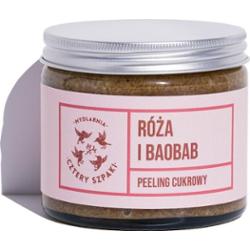 Mydlarnia 4 Szpaki Peeling cukrowy do ciała róża i baobab Peeling do ciała 250 g