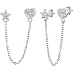 Glanzstücke München Kolczyki Serce/gwiazda z Srebro wysokiej próby w Srebrny 1 ct Damski