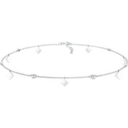 Elli Damski Choker soliter błyszczący Geo z kryształami w srebrze 925 sterling silver Naszyjniki 1 ct