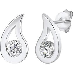 Rafaela Donata Srebrne kolczyki sztyfty Lezka srebro wysokiej próby Cyrkonia srebrny Kolczyki 1 ct Damski