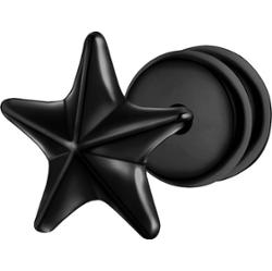 True Rebels Kolczyki Gwiazda Stal nierdzewna Czarny 1 ct Męskie