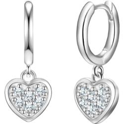 Glanzstücke München Kolczyki Serce z Srebro wysokiej próby w Srebrny Kolczyki koła 1 ct Damski