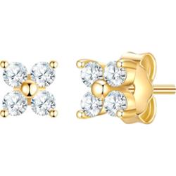 Glanzstücke München Kolczyki Kwiat z Srebro wysokiej próby w Żółte złoto 1 ct Damski