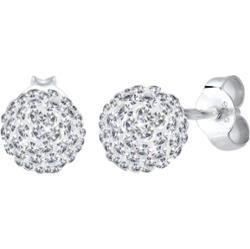 Elli Eleganckie damskie kolczyki kulki z kryształkami ze srebra próby 925 Kolczyki 1 ct Damski