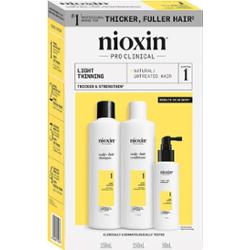 Nioxin Nioxin System 1 zestaw oczyszczający do włosów naturalnych, lekko przerzedzonych, 150+150+50 ml Zestawy do pielęgnacji włosów 1 ct