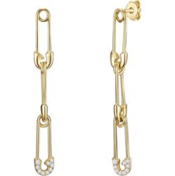 Glanzstücke München Kolczyki wiszące srebrne Agrafka srebro wysokiej próby Cyrkonia żółte złoto 1 ct Damski