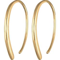 Elli Damskie kreolki do przeciągania Pull-Through Geo Basic w srebrze próby 925 Sterling Silver Kolczyki koła 1 ct