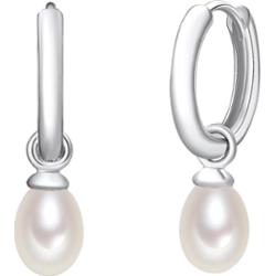 Valero Pearls Kreole z perłą srebro wysokiej próby Perła hodowlana słodkowodna srebrny Kolczyki 1 ct Damski