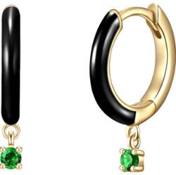 Glanzstücke München Srebrne kolczyki kreole srebro wysokiej próby Cyrkonia żółte złoto Kolczyki 1 ct Damski