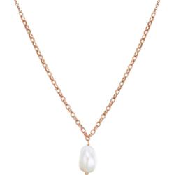 Glanzstücke München Naszyjnik srebrny srebro wysokiej próby Perła hodowlana słodkowodna różowe złoto Naszyjniki 1 ct Damski