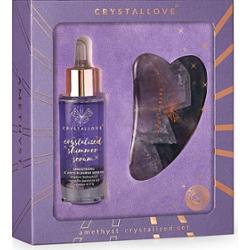 Crystallove Amethyst crystalized set – serum do twarzy z ametystem i płytka do masażu gua sha Serum nawilżające 1 ct
