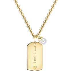 Glanzstücke München Naszyjnik srebrny srebro wysokiej próby Perła hodowlana słodkowodna żółte złoto Naszyjniki 1 ct Damski