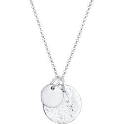 Elli Damski wisiorek płaski monet Geo Organic Look w srebrze próby 925 Sterling Silver Naszyjniki 1 ct