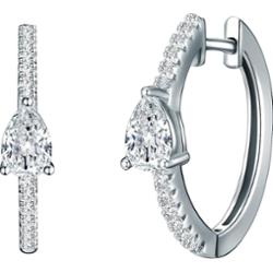 Trilani Srebrne kolczyki kreole srebro wysokiej próby Cyrkonia srebrny Kolczyki 1 ct Damski