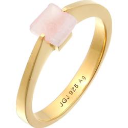 Elli PREMIUM Damski pierścionek soliter kwadrat z kwarcem w pozłacanym srebrze próby 925 Pierścionki 1 ct