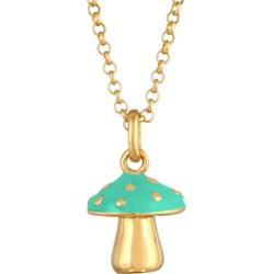 Elli Damska zawieszka grzybek z emalią w kolorze pomarańczowym z pozłacanego srebra 925 Sterling Silver Naszyjniki 1 ct Damski