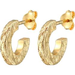 Elli Damskie kreole Used Organic Look Trend Blogger w pozłacane srebro 925 Sterling Silver Kolczyki 1 ct