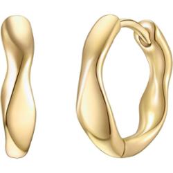 Glanzstücke München Kolczyki z Srebro wysokiej próby w Żółte złoto Kolczyki koła 1 ct Damski