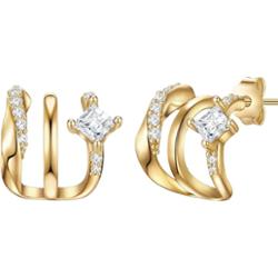 Glanzstücke München Srebrne kolczyki sztyfty srebro wysokiej próby Cyrkonia żółte złoto Kolczyki 1 ct Damski