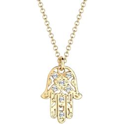 Elli Damska zawieszka ręka Hamsa z kryształami w pozłacanym srebrze 925 Sterling Silver Naszyjniki 1 ct Damski