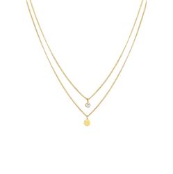 Elli Damski warstwowy płytka Basic z kryształem w srebrze próby 925 Sterling Silver Naszyjniki 1 ct