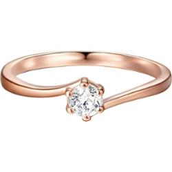 Trilani Srebrny pierścionek srebro wysokiej próby Cyrkonia różowe złoto Pierścionki 1 ct Biały Damski