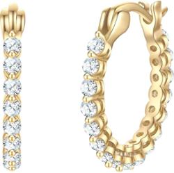 Glanzstücke München Kolczyki z Srebro wysokiej próby w Żółte złoto Kolczyki koła 1 ct Damski