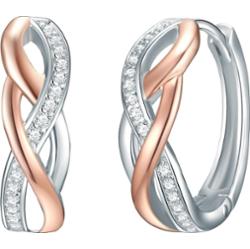 Rafaela Donata Srebrne kolczyki kreole srebro wysokiej próby Cyrkonia srebro/różowe złoto Kolczyki 1 ct Damski