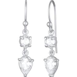 Elli Damskie zawieszki do uszu krople Solitaire mieniące się cyrkoniami ze srebra próby 925 Sterling Silver Kolczyki 1 ct