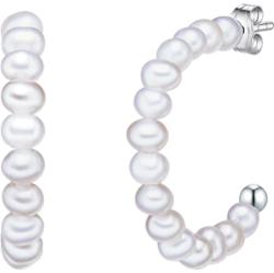 Valero Pearls Kreole z perłą srebro wysokiej próby Perła hodowlana słodkowodna srebrny Kolczyki 1 ct Damski