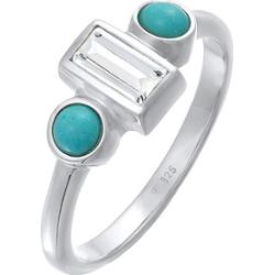 Elli PREMIUM Damski zaręczynowy Vintage błyszczący z topazem i howlitem w rodowanym srebrze 925 Sterling Silver Pierścionki 1 ct