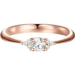 Trilani Srebrny pierścionek srebro wysokiej próby Cyrkonia różowe złoto Pierścionki 1 ct Damski