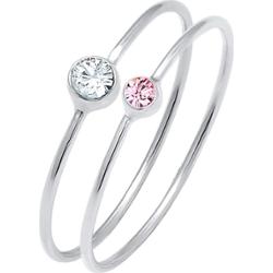 Elli Komplet damski Elegancki zestaw podstawowy z kryształami wykonany ze srebra próby 925 Sterling Silver Pierścionki 1 ct Damski