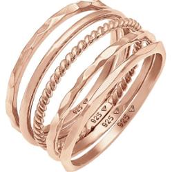 Elli Damski zestaw pierścionków Minimal Trendy Bloger Basic w srebrze próby 925 Sterling Silver Pierścionki 1 ct
