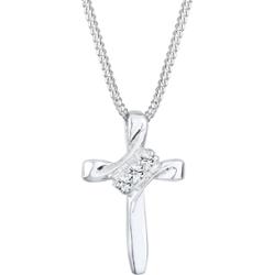 Elli Krzyż damski z kryształami w srebrze próby 925 Sterling Silver Naszyjniki 1 ct Damski
