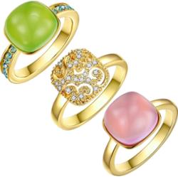 Lulu & Jane Stop metali Zdobienie kryształkami Swarovski® Pierścionki 1 ct Damski