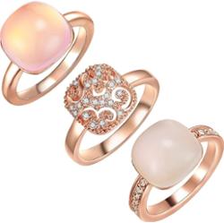 Lulu & Jane Stop metali Zdobienie kryształkami Swarovski® Pierścionki 1 ct Damski