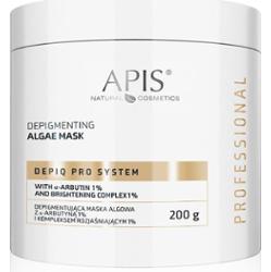 Apis DEPIQ PRO SYSTEM Depigmentująca maska algowa z α-arbutyną 1% i kompleksem rozjaśniającym 1% Pielęgnacja przeciw plamom pigmentowym 200 g Damski