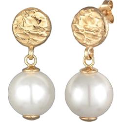 Elli Damskie kolczyki z perłą w muszli z pozłacanego srebra próby 925 Sterling Silver Kolczyki 1 ct