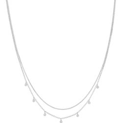 Elli Damski wisior warstwowy młotkowany Trend Blogger ze srebra próby 925 Sterling Silver Naszyjniki 1 ct