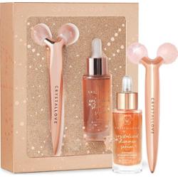 Crystallove Rose quartz 3D lift & sculpt set - masażer liftingujący i serum Zestawy do pielęgnacji twarzy 1 ct Damski