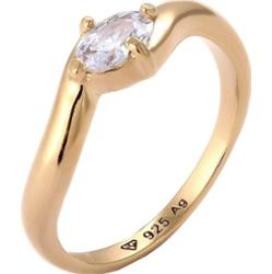 Elli Pierścionek z Kamieniami Damski Owalny Cyrkonia Szlifowany Diamentowo Biały 925 Sterling Silver Pierścionki 1 ct