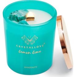 Crystallove Świeca sojowa z amazonitem lemon lime Świeczki 1 ct