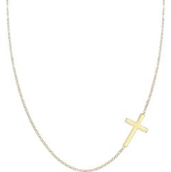 Elli Damski krzyż wisior Religia Basic w pozłacanym srebrze 925 Sterling Silver Naszyjniki 1 ct